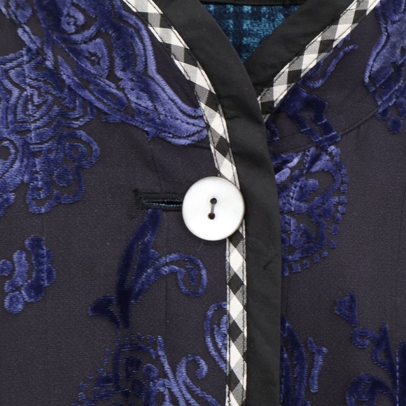 Vintage 90s Koos of Course! Silk‎ Velvet Floral Jacket Reversible Plus Size 1X - Picture 9 of 16